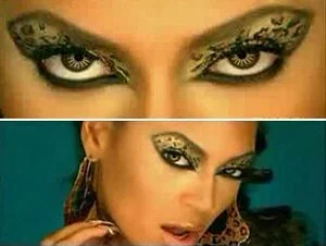Beyonce leopard printed eyeshadow makeup style