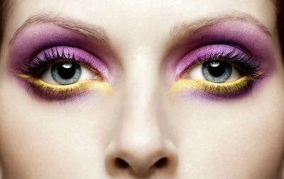 under yellow purple spring makeup