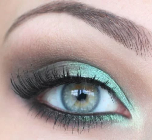 green and brown smokey prom makeup ideas 2014 for blue eyes
