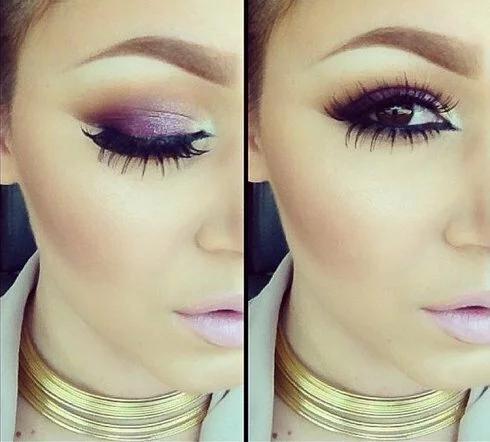 purple smokey makeup style 2014 for brown eyes