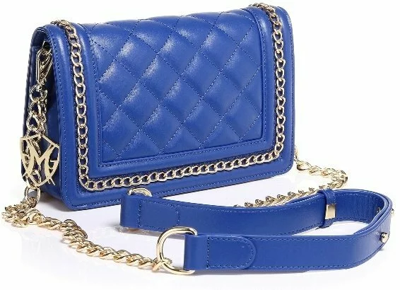 Royal blue Leather handbag by Greg Michaels