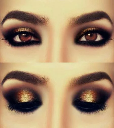 sultry black and gold valentines day makeup idea 2015