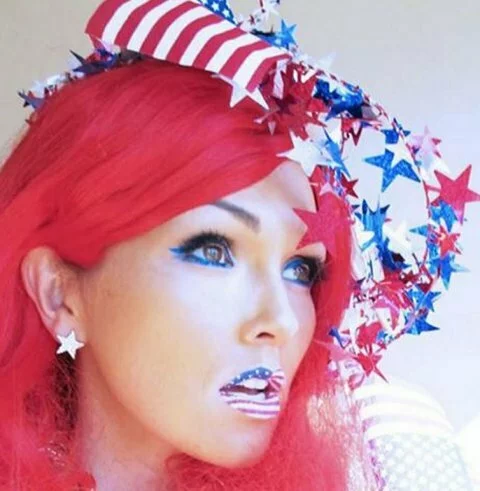 crazy 4th of july 2015 face makeup idea 2015