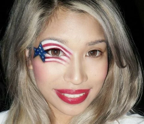 patriotic 4th of july eye makeup idea 2015